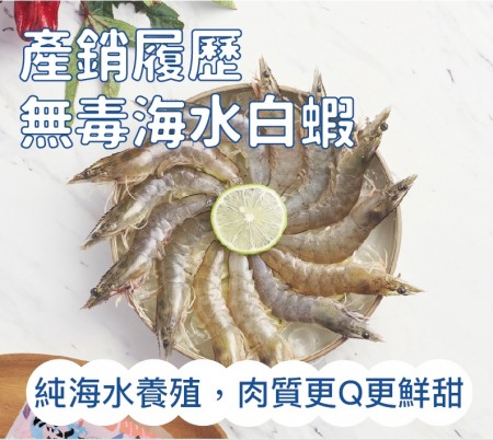 ｜品好物｜三仙台海水無毒白蝦｜SGS逐批檢驗｜每包300g｜12~13尾｜