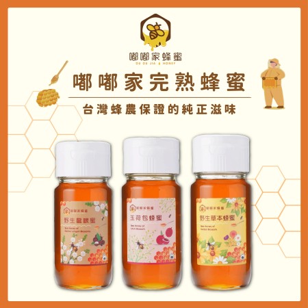 ｜嘟嘟家｜玉荷苞蜂蜜｜野生龍眼蜂蜜｜野生草本蜜｜優質大瓶裝3入組合+【獨家】再送精巧蜂蜜翅膀禮盒組乙組｜