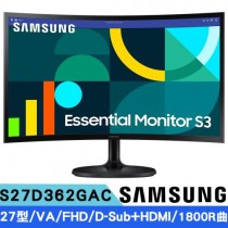 ｜品好物｜Samsung 三星 S27D362GAC｜曲面萊茵護眼低藍100Hz飆速螢幕｜27型100Hz｜FHD｜1800R｜HDMI｜Dub｜VA｜