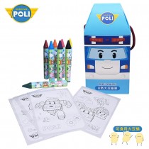 ｜NUNUKIDS｜Robocar Poli 波力 救援小英雄｜8色大豆蠟筆｜