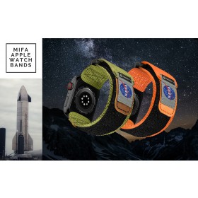 ｜E.B. MADE｜Mifa Apple Watch EDC-34太空總署NASA系列戰術尼龍混搭真皮錶帶｜適用apple watch 1-9代 42/44/45/49mm｜
